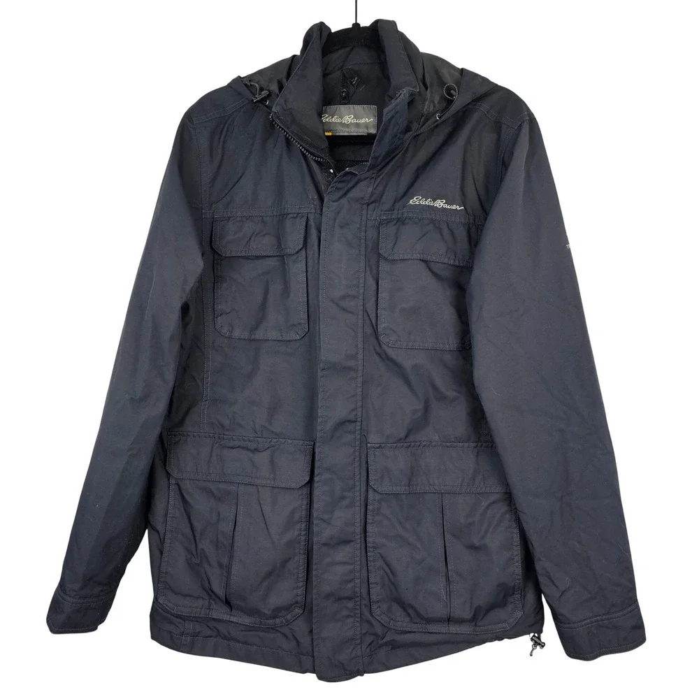 Eddie Bauer Travex‎ WeatherEdge Men's Field Jacket Hooded Utility Parka Small